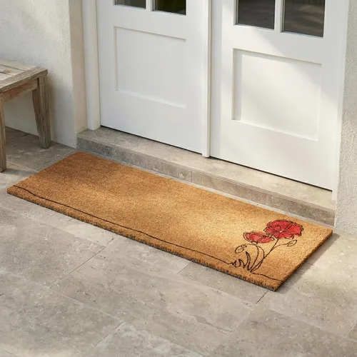 Miniatura 41 de Fab Habitat Felpudo extra grueso, tejido a mano, duradero, fibra de coco natural, entrada, puerta delantera, porche, patio, pájaros en rama, gris