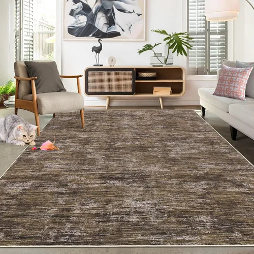 Miniatura 70 de RUGSREAL - Tapete pequeño de 2x3 con base de goma, resistente a las manchas, moderno, color liso, contemporáneo lavable, para la entrada, sala