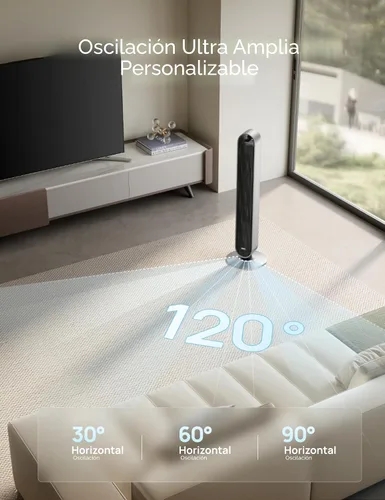 Miniatura 4 de Dreo - Ventilador de torre para dormitorio, ventilador oscilante de 42 pulgadas 120°, motor DC silencioso de 25dB, ventilador de pie sin aspas de 28