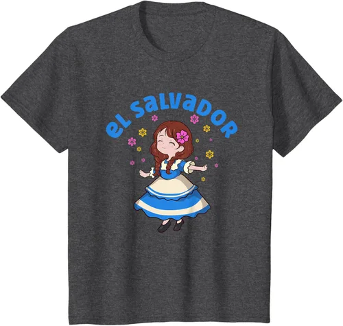 Miniatura 30 de Camiseta de mujer hispana con bandera salvadoreña de El Salvador Orgullosa, Negro