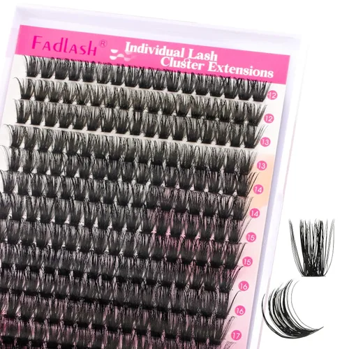 Miniatura 12 de Racimos de pestañas individuales, bandeja mixta, rizado D, extensiones para colocar en casa (40D-0.07 mm-D, 15/32 de pulgada-45/64 de pulgada)