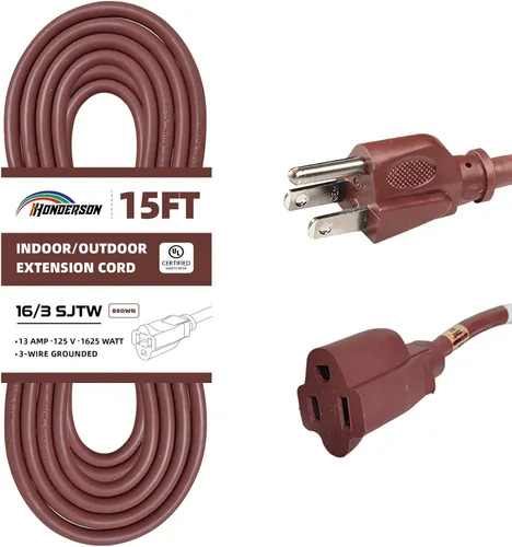 Miniatura 24 de Cable de extensión para exteriores de 10 pies, 16/3 SJTW, cable de extensión verde duradero para luces de Navidad con enchufe de tierra de 3 puntas