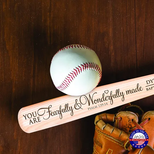 Miniatura 4 de Lifesong Milestones Bate de béisbol personalizado, regalos de primera comunión para niños, regalos de bautismo grabados de madera para niños