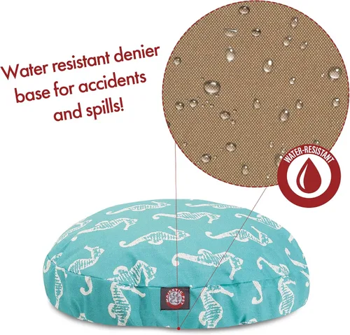Miniatura 4 de Majestic Pet Products - Cama redonda mediana para perros con funda extraíble y lavable para interiores y exteriores, color verde azulado