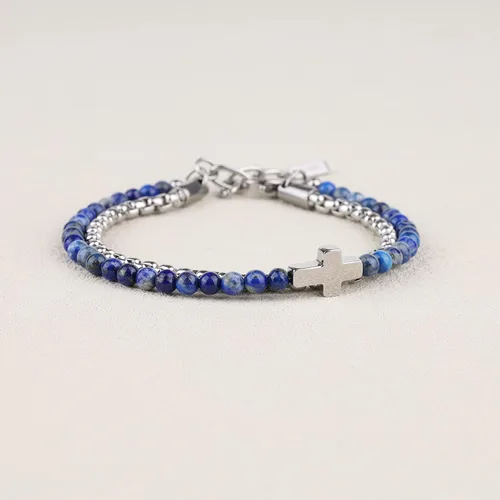 Miniatura 4 de GAVU Pulsera de cristal con cruz religiosa