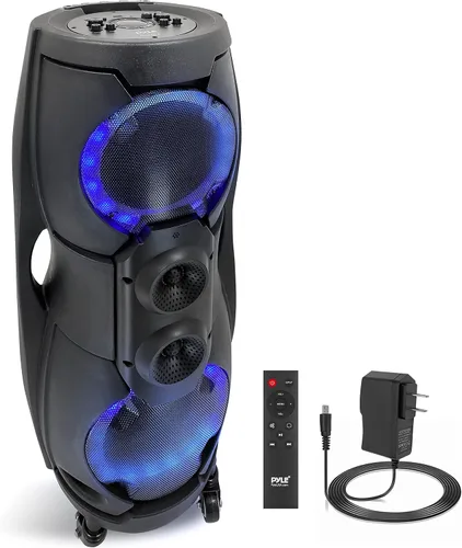 Pyle Sistema de altavoces PA Bluetooth portátil - Sistema PA de altavoz Bluetooth de 1000 W para interiores y exteriores, con TWS, grabadora,