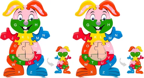 Miniatura 11 de lovestown - Rompecabezas de madera con diseño de animales, rompecabezas con letras, diseño de serpiente.