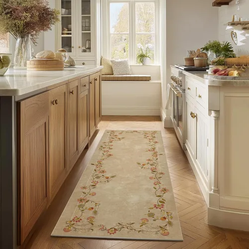 Miniatura 75 de Alfombra de pasillo lavable antideslizante: alfombra de cocina de 2 x 6 pies, resistente a las manchas, con parte trasera de goma, alfombra suave