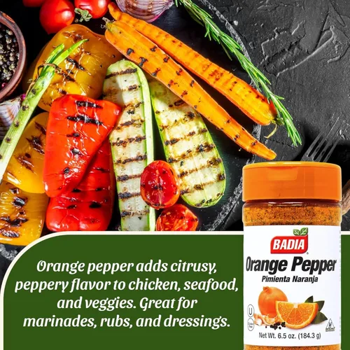 Miniatura 3 de Badia Condimento de pimienta naranja, 6.5 onzas, pimienta, ajo y cebolla, mezcla de cítricos picantes para pollo, mariscos y verduras