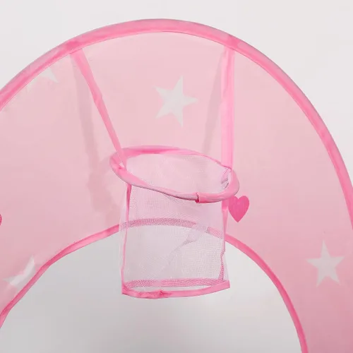 Miniatura 7 de Tienda de campaña para niños, túnel de gateo, pozo de pelotas y luces, casa de juegos para niños, rosa