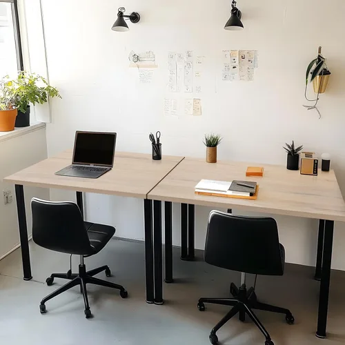 Miniatura 2 de Kaboon Mesa de 36 x 24 pulgadas, escritorio sólido de una pieza para escritorio de pie sentado, escritorios dobles, escritorio en L, bricolaje, Roble