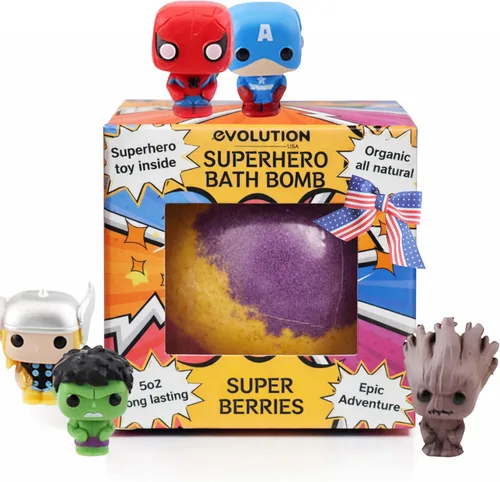 Miniatura 21 de EvolutionUSA Juego de 12 bombas de baño Bloom con juguetes, adorable set de bombas de baño para niñas, bombas de baño burbujeantes para niños, bola