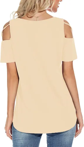 Miniatura 5 de Jar of Love Camisetas de manga corta para mujer con hombros descubiertos Tops de primavera y verano ajustadas túnica 2026