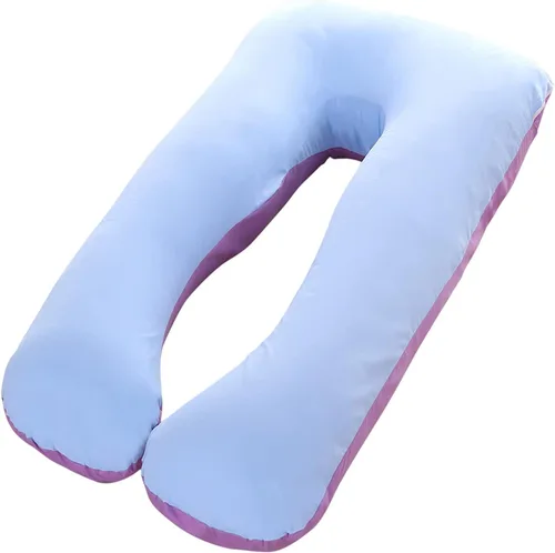 Miniatura 16 de Almohada de embarazo grande en forma de U de cuerpo completo con funda de almohada de algodón reemplazable y lavable para mujeres embarazadas que
