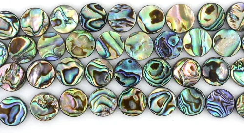 Miniatura 4 de 0.236 in Natural Abulón Shell Moneda Plana Cuentas Strand 16 Pulgadas Joyería Hacer Perlas