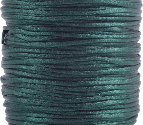 Miniatura 103 de KONMAY 80 Yardas 1.0mm Cordón Rattail de Nylon Satén Seda Trim Hilo para Cuentas para Nudos Chinos, Kumihimo, Trabajo con Cuentas, Macramé, 2-Azul
