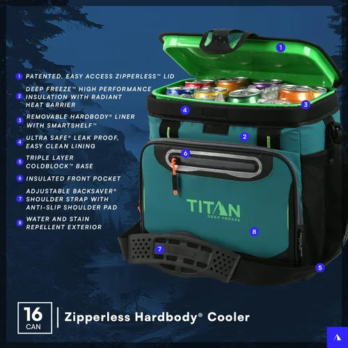Miniatura 2 de Titan by Arctic Zone Deep Freeze Cooler - Zipperless Hardbody Cooler - Deep Freeze Insulation, HardBody Liner, and SmartShelf