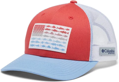 Miniatura 123 de Columbia - Gorra de malla con bandera con árboles unisex para adultos, corona alta