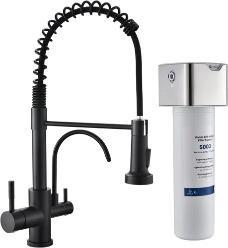 Miniatura 21 de GIMILI Grifo de cocina con pulverizador desplegable orificio único grifo de fregadero de acero inoxidable, adecuado para granjas, RV, lavandería