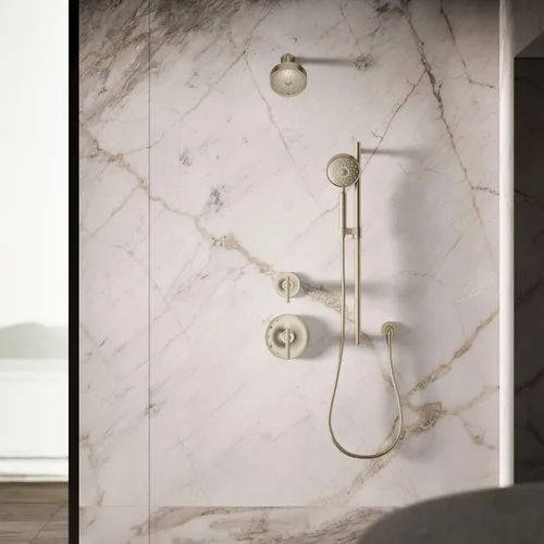 Miniatura 9 de KOHLER 22166-G-BV Purist - Ducha de mano con cuatro funciones, cabezal de ducha de mano con 3 ajustes de pulverización, 1.75 GPM, bronce cepillado