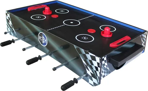 Miniatura 5 de KICK Convoy - Mini mesa 4 en 1 de 40 pulgadas (azul) - Juego de mesa de juego combinado para sala de juegos, niños, futbolín, fútbol americano