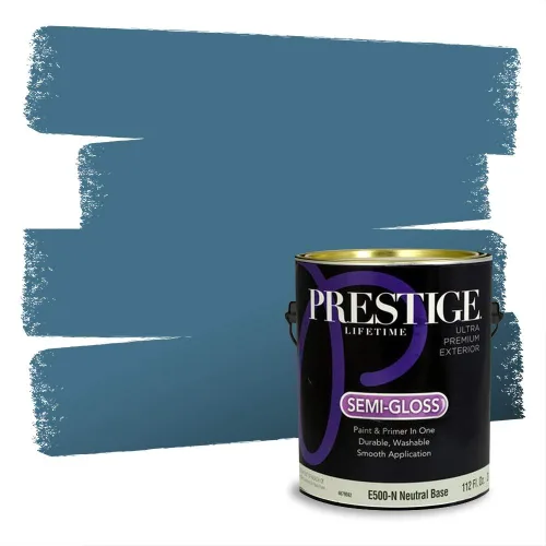 Miniatura 866 de Pintura Exterior + imprimación PRESTIGE, todo-en-uno, 1 galón, acabado mate, color comparable al Valspar* Royal Gray* VS151-Gris real