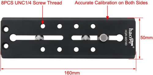 Miniatura 6 de Haoge Placa de liberación rápida deslizante larga de conexión rápida de 6.299 in para Manfrotto MVH500AH MVH500A MVH502AH MVH502A 501HDV 503HDV