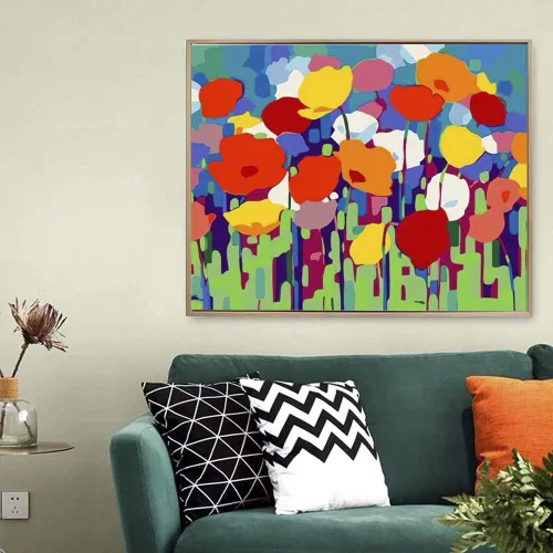 Miniatura 2 de ArtBud Kits de pintura por números para adultos y niños, fácil para principiantes, madera enmarcada en lienzo, flores, pintura acrílica