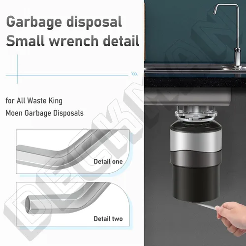 Miniatura 4 de Llave de desatascamiento para triturador de basura, llave de desatasco, para desalojar atascos o desorden desde arriba del fregadero, compatible
