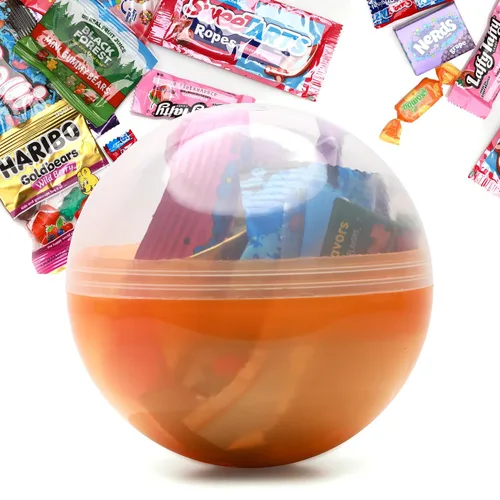 Miniatura 11 de Paquete variado de dulces en cápsula redonda gigante de color transparente – Surtido de dulces envueltos individualmente 20 piezas de 0.74 libras