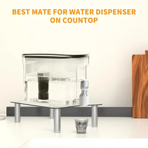 Miniatura 8 de MAYJOY Soporte dispensador de agua, soporte de filtro de agua de vidrio templado transparente para encimera, compatible con jarra de agua Brita