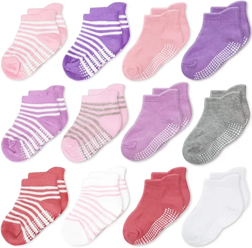Miniatura 15 de CozyWay Baby & Toddler Socks with Grippers Non Slip Ankle Grip Socks For Boys and Girls - Comfy Soft Cotton - 12 Pack