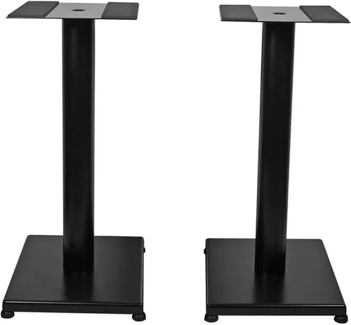Rockville RS21B - Soportes para altavoces de estantería de 21 pulgadas de acero, capacidad de 27 kg, gestión de cables, almohadillas anti-vibración,