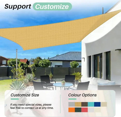 Miniatura 7 de SunnyRoyal Toldo tipo vela rectangular de 20 x 20 pies para dar sombra a patio, exterior, toldo de tela para jardín al aire libre