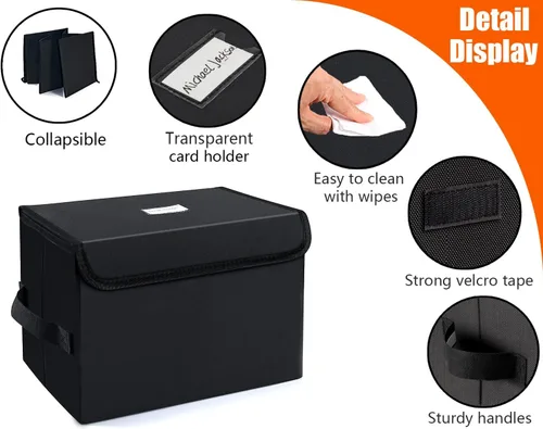 Miniatura 3 de Caja de almacenamiento de discos de vinilo UENTIP - Caja LP de 7 pulgadas, capacidad para 60 discos - Paquete de 1 - 11x7.67x7.67 pulgadas - Negro