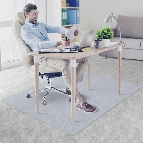 Miniatura 2 de Super Deal Tapete mejorado para silla de oficina de 46 x 60 pulgadas para suelo de alfombra, protector de suelo alfombrado antideslizante debajo