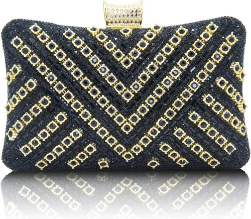Miniatura 8 de Bolsos de mano con diamantes de imitación para mujer, bolso de noche brillante, bolso de novia de cristal para fiesta, graduación, boda