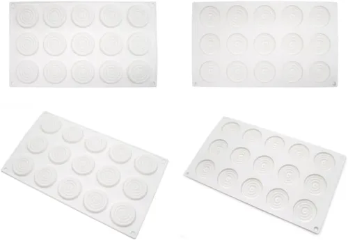 Miniatura 3 de Molde redondo de silicona para pastel en espiral, molde de 6 cavidades para dulces de gelatina (patrón en espiral C 11.64 x 6.84 x 0.4 pulgadas)