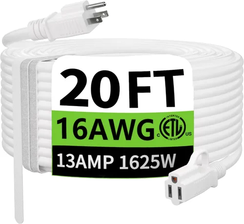 Miniatura 54 de HUANCHAIN Cable de extensión para interiores y exteriores, 50 pies, impermeable, calibre 16/3, flexible, resistente, cable de extensión para Amarillo