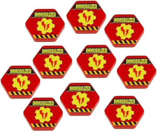 Miniatura 8 de LITKO Juego de fichas de efectos de daño Mecha Compatible con BattleTech Fichas hexagonales rojas (efectos de daño)