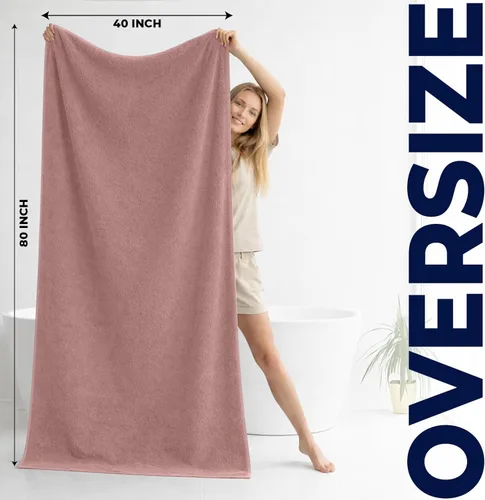 Miniatura 2 de DAN RIVER Paquete de 1 toalla de baño jumbo de 40 x 80 pulgadas, toallas de gran tamaño para adultos, toallas de baño de felpa de secado rápido