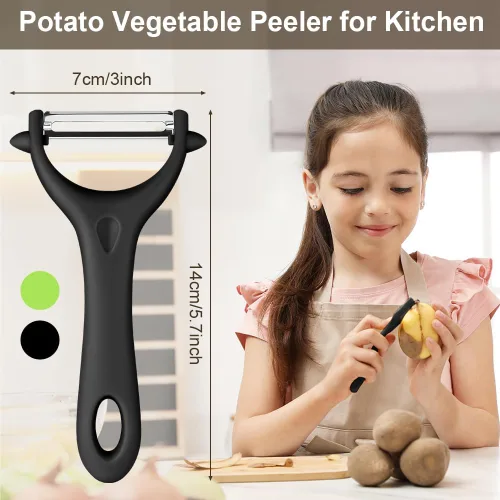 Miniatura 2 de AUAUY Pelador giratorio de verduras en forma de Y, mango ergonómico antideslizante, hoja de acero inoxidable, pelador de verduras para cocina