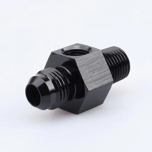 Miniatura 3 de AC PERFORMANCE Aluminio -6 AN macho a rosca NPT de 1/4 "con 1/8 "NPT Sensor Gauge/Gage Port Adaptadores de toma de presión, negro