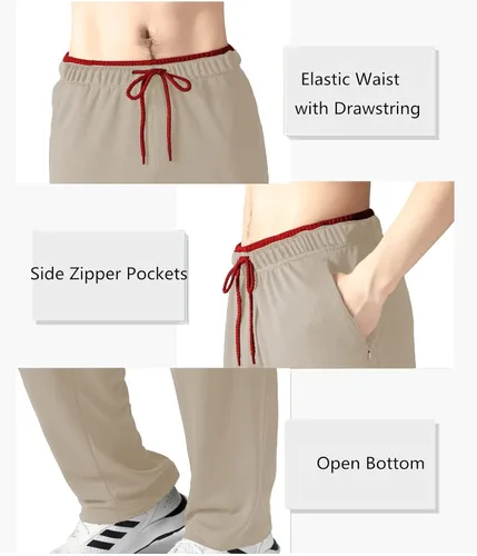Miniatura 8 de Pantalones deportivos para hombre con bolsillos con cremallera, pantalones deportivos ligeros, pantalones de entrenamiento holgados atléticos