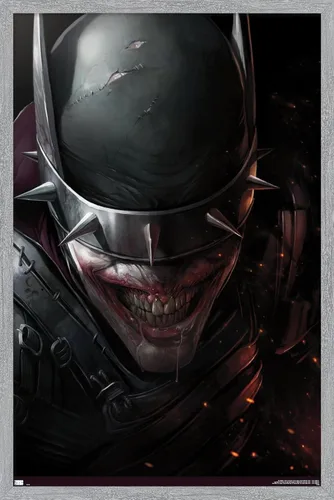 Miniatura 16 de Trends International DC Comics The Batman Who Laughs - Póster de pared de cara, 14.725 x 22.375 pulgadas, versión enmarcada de madera de granero