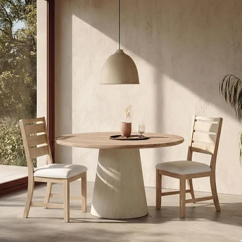 Miniatura 17 de COLAMY Juego de 2 sillas de comedor de madera, sillas de comedor tapizadas de granja con cojín de 3.5 pulgadas de grosor, sillas de cocina FSC