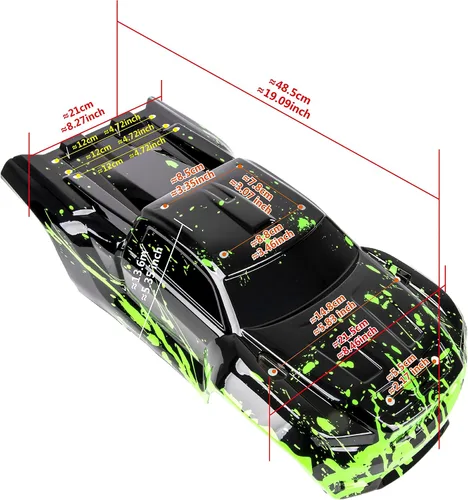 Miniatura 3 de Carrocería personalizada compatible con Sledge 6S 4WD 1/8 camión cubierta de carcasa (verde Moody)