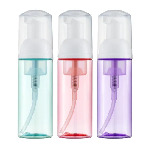 Miniatura 8 de Tekson 3 botellas de espuma de jabón (2 onzas), champú de pestañas espumoso de viaje vacío para limpiador, dispensador (bomba negra, blanca y rosa)