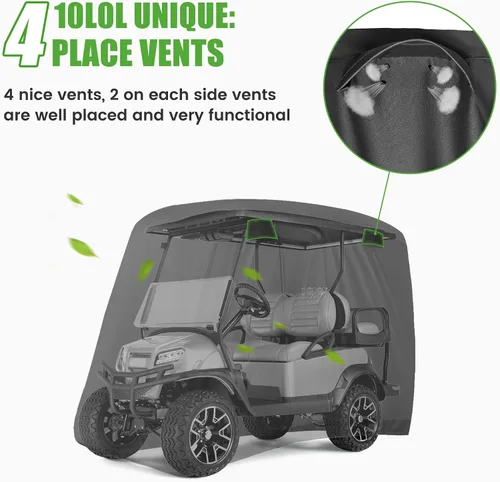 Miniatura 6 de 10L0L Fundas universales para carrito de golf Yamaha, Club Car, EZGO, impermeables, para 2/4 pasajeros, resistentes al agua, para carrito de golf