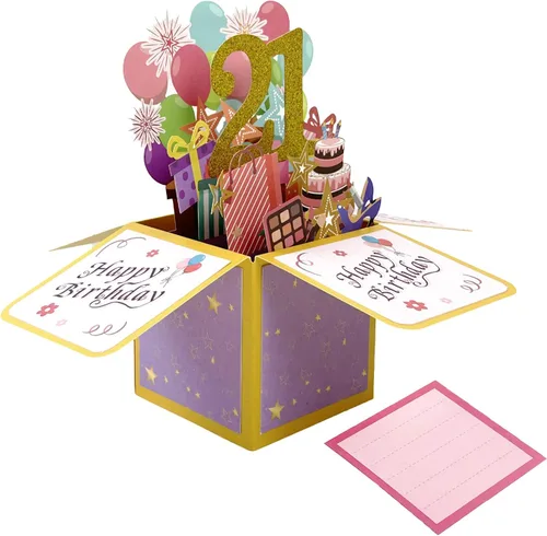Miniatura 22 de Asmallgf Dulce Tarjeta de Cumpleaños Desplegable del 12º Cumpleaños para Niña y Niño, Gran Regalo de Cumpleaños de 12 Años para Hija, Sobrina